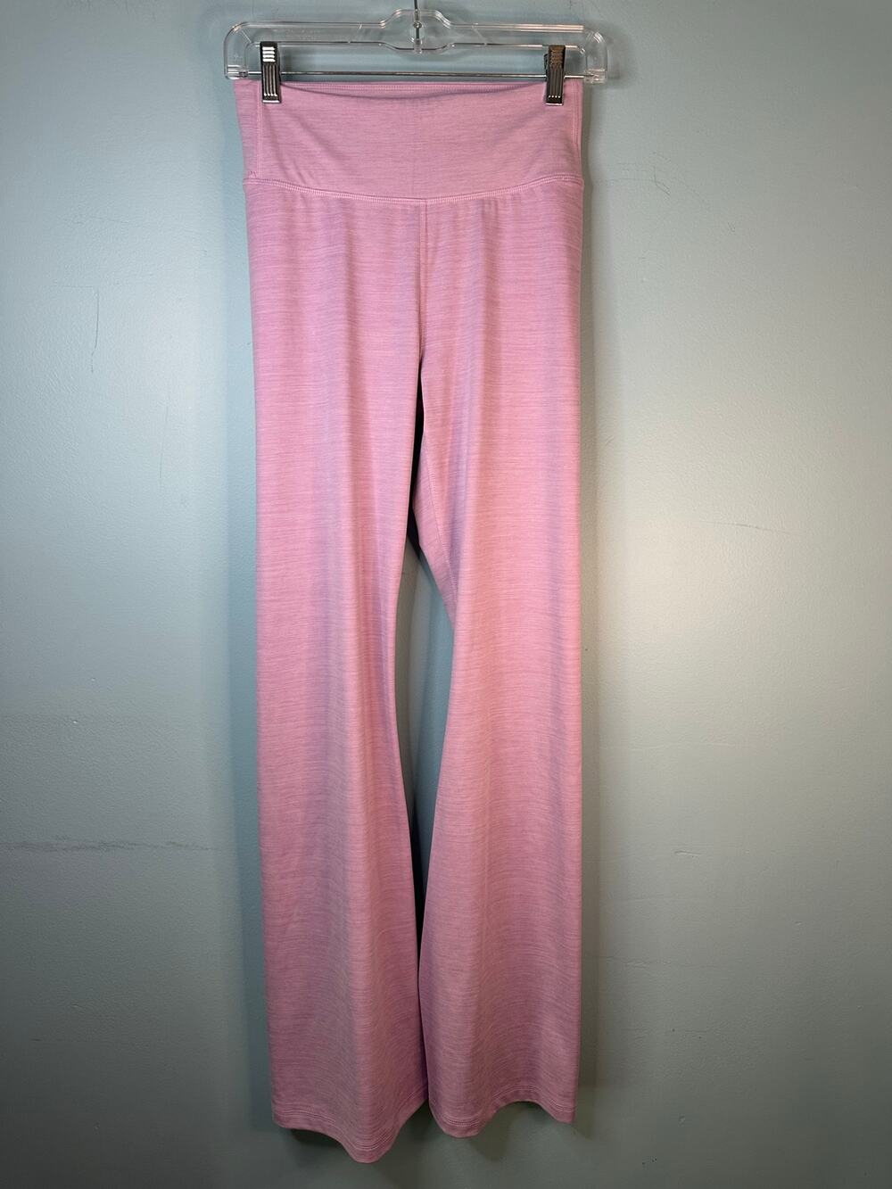 pink Victoria's Secret PINK flare leggings high-waist silver logo emblem small